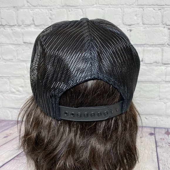 Vintage Trucker Hat Mesh Cap Snapback Black RE BRI Builders Fort McMurray OSFA - Picture 3 of 9